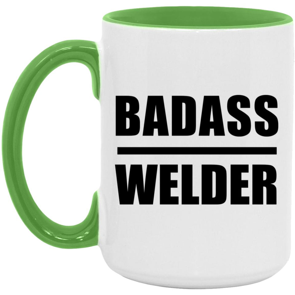 Badass Welder - 15oz Accent Mug Green