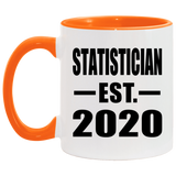 Statistician Established EST. 2020 - 11oz Accent Mug Orange