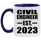 Civil Engineer Established Est. 2023 - 11oz Accent Mug Purple