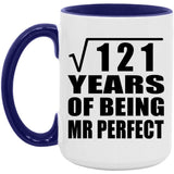 11th Anniversary Square Root of 121 Years of Mr Perfect - 15oz Accent Mug Purple