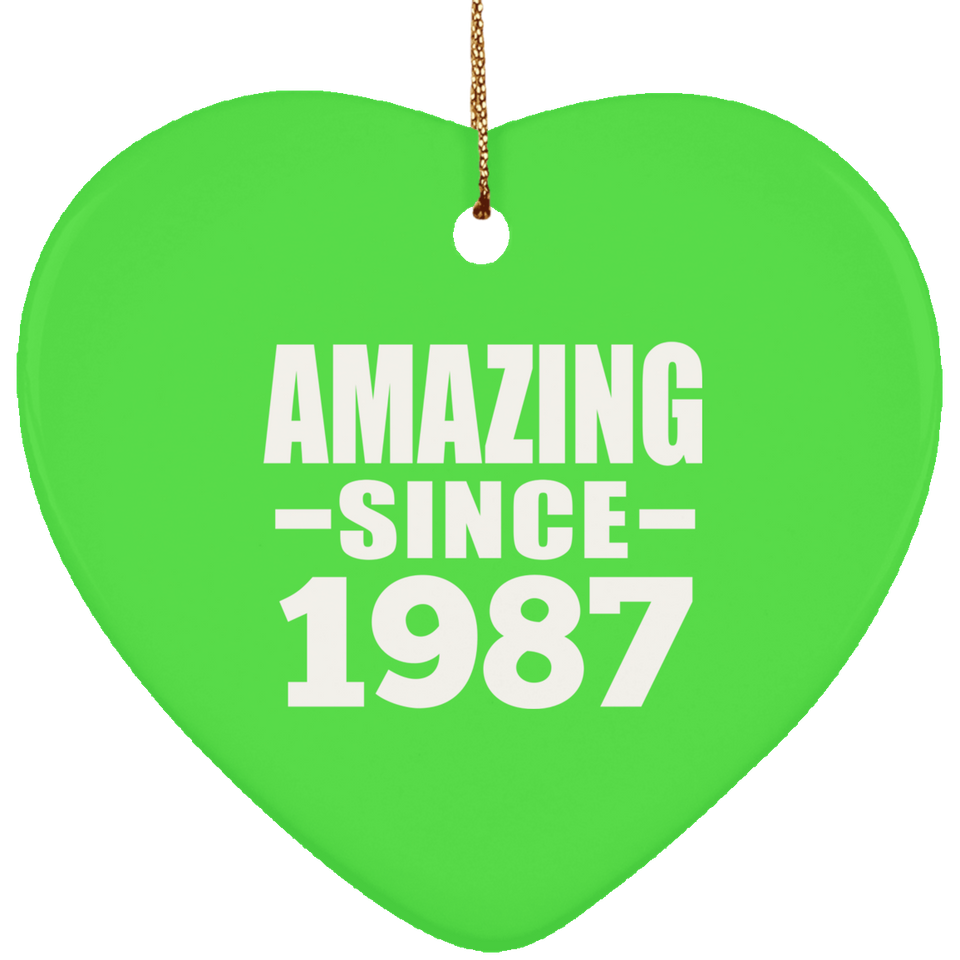 37th Birthday Amazing Since 1987 - Heart Ornament