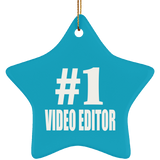 Number One #1 Video Editor - Star Ornament