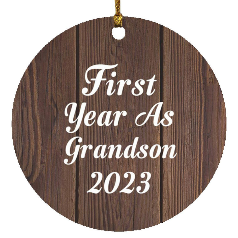 First Year As Grandson 2023 - Circle Ornament D