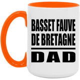 Basset Fauve De Bretagne Dad - 15oz Accent Mug Orange