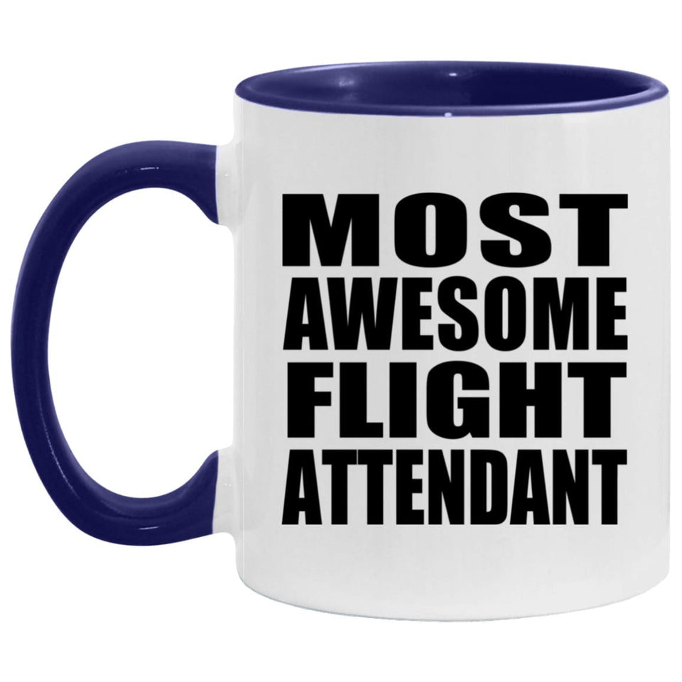 Most Awesome Flight Attendant - 11oz Accent Mug Purple