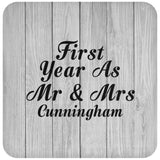 First Year As Mr & Mrs Cunningham - Drink Coaster F