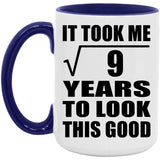 3rd Birthday Took Square Root of 9 Years To Look Good - 15oz Accent Mug Purple