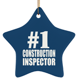 Number One #1 Construction Inspector - Star Ornament