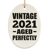 3rd Birthday Vintage 2021 Aged Perfectly - Oval Ornament