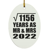 34th Anniversary Square Root of 1156 Years As Mr & Mrs 2022 - Oval Ornament