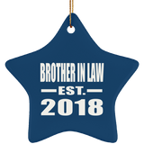 Brother In Law Established EST. 2018 - Star Ornament