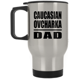 Caucasian Ovcharka Dad - Silver Travel Mug