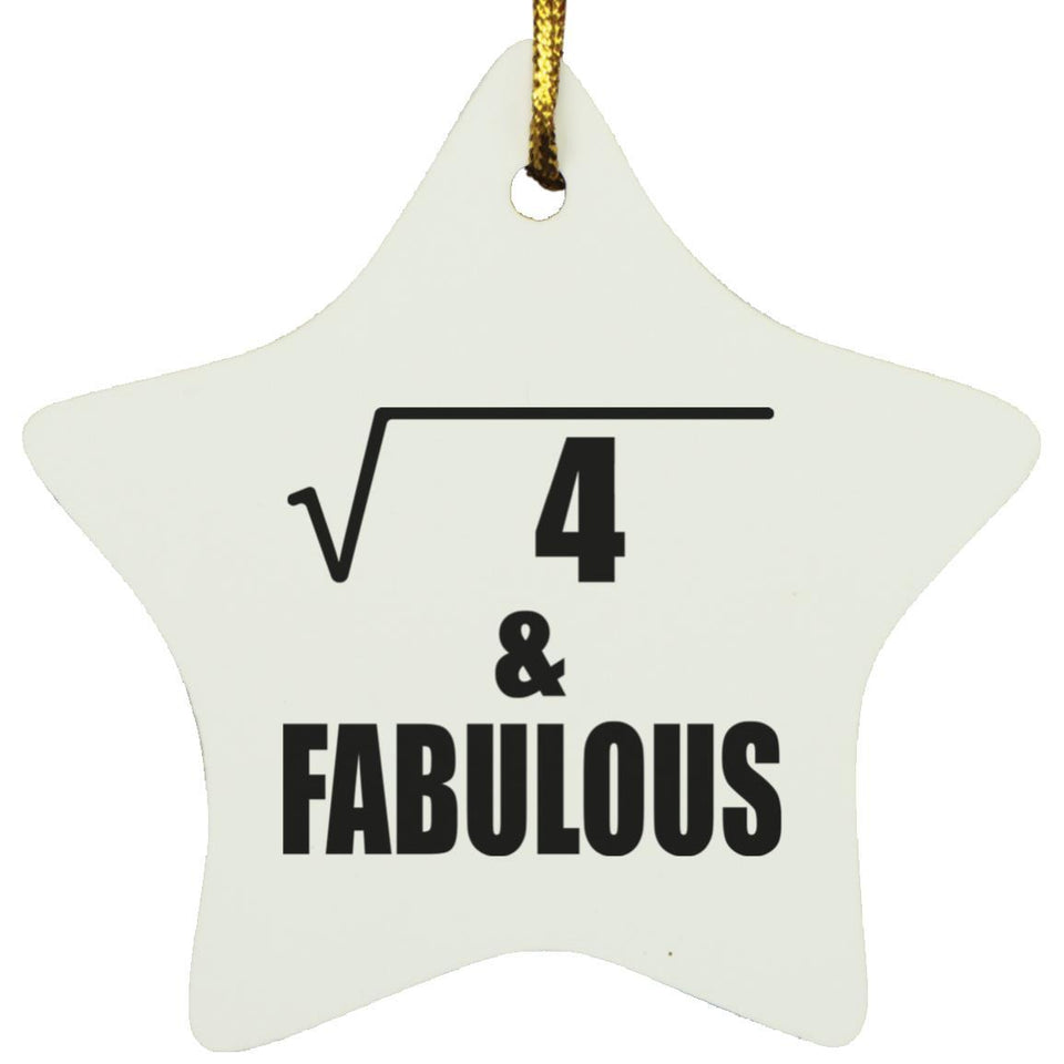 2nd Birthday Square Root of 4 & Fabulous - Star Ornament