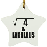 2nd Birthday Square Root of 4 & Fabulous - Star Ornament