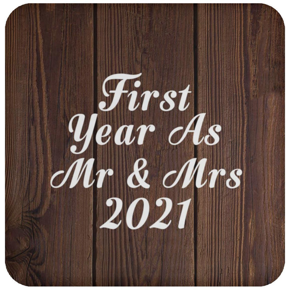 First Year As Mr & Mrs 2021 - Drink Coaster D