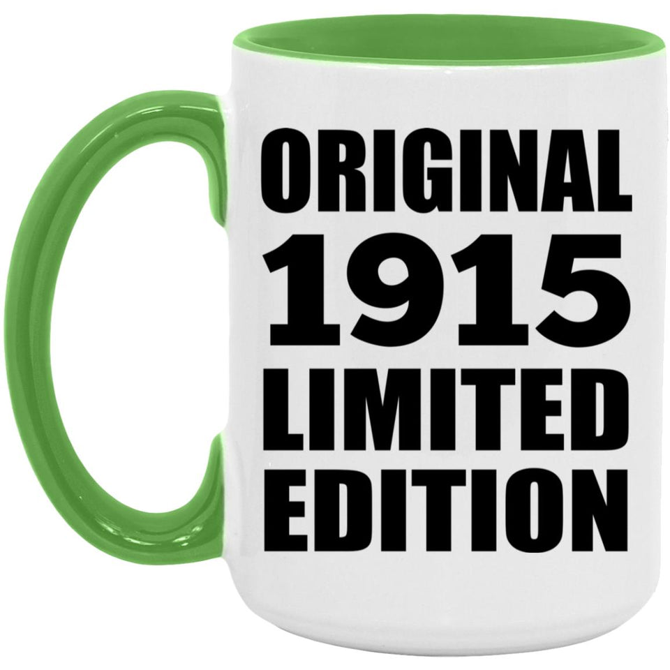 109th Birthday Original 1915 Limited Edition - 15oz Accent Mug Green