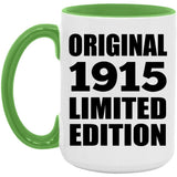 109th Birthday Original 1915 Limited Edition - 15oz Accent Mug Green