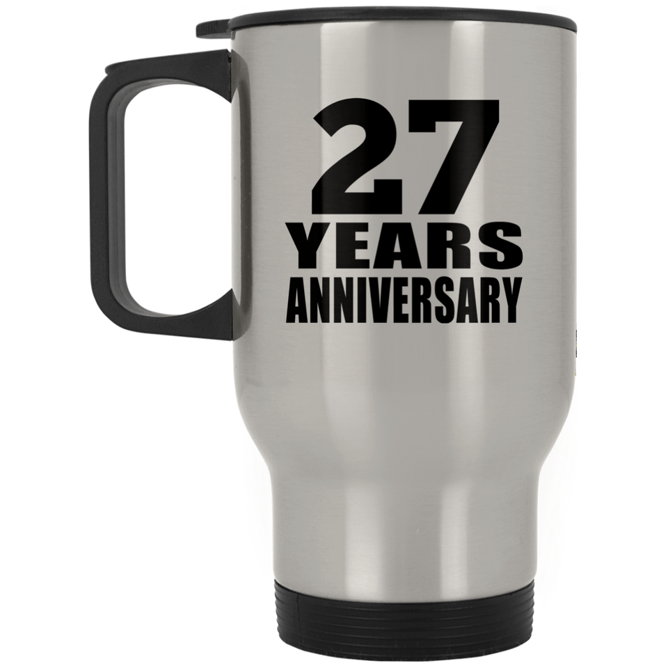 27th Anniversary 27 Years - Silver Travel Mug