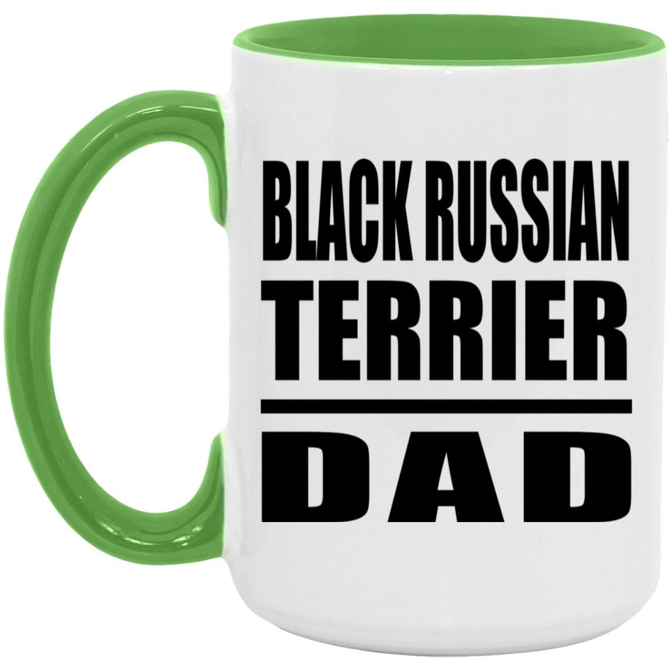Black Russian Terrier Dad - 15oz Accent Mug Green
