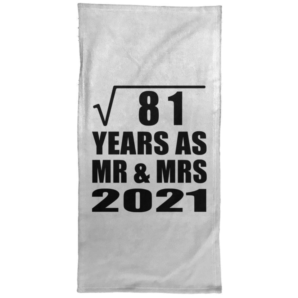 9th Anniversary Square Root of 81 Years As Mr & Mrs 2021 - Hand Towel