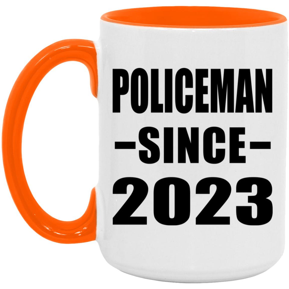 Policeman Since 2023 - 15oz Accent Mug Orange