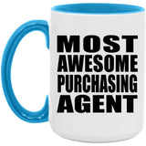 Most Awesome Purchasing Agent - 15oz Accent Mug Blue
