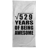 23rd Birthday Square Root of 529 Years of Being Awesome - Hand Towel