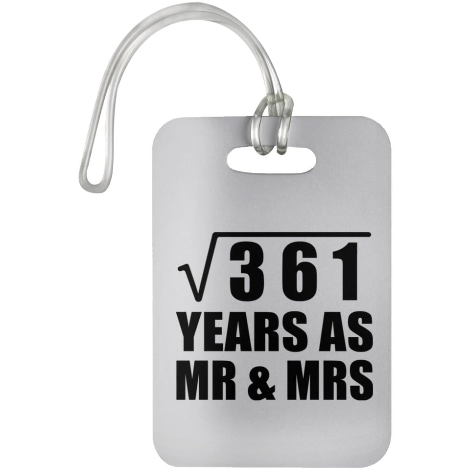 19th Anniversary Square Root of 361 Years As Mr & Mrs - Luggage Bag Tag
