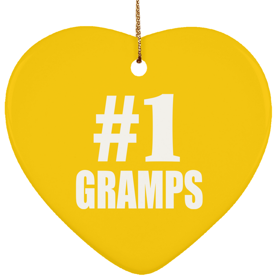 Number One #1 Gramps - Heart Ornament