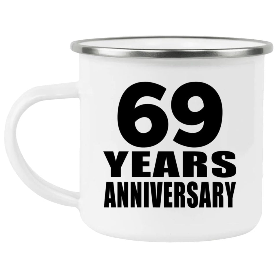 69th Anniversary 69 Years - 12oz Camping Mug