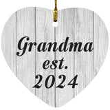 Grandma Established Est. 2024 - Heart Ornament F