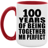 100th Anniversary 100 Years Of Being Mr Perfect - 15oz Accent Mug Red