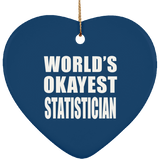 World's Okayest Statistician - Heart Ornament