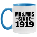 105th Anniversary Mr & Mrs Since 1919 - 11oz Accent Mug Blue