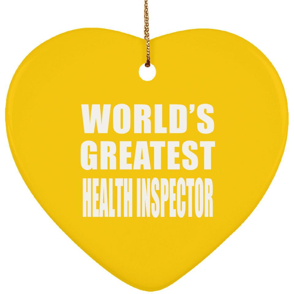World's Greatest Health Inspector - Heart Ornament