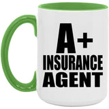 A+ Insurance Agent - 15oz Accent Mug Green