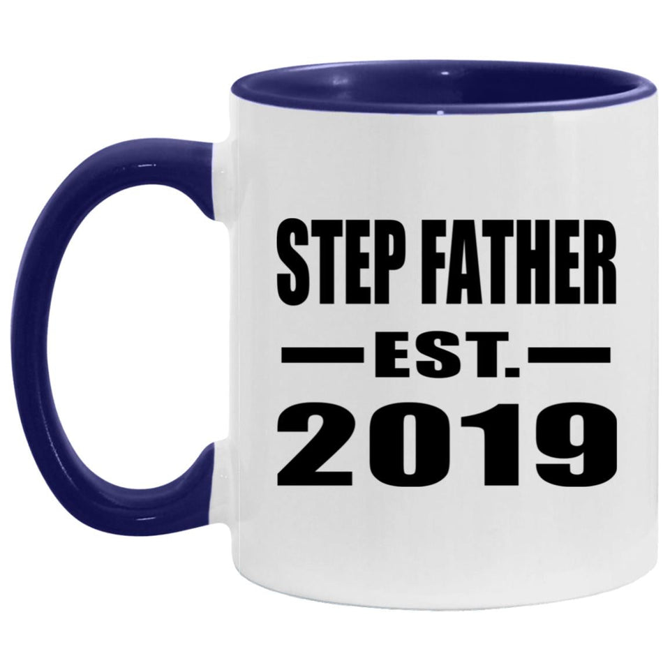 Step Father Established EST. 2019 - 11oz Accent Mug Purple