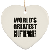 World's Greatest Court Reporter - Heart Ornament