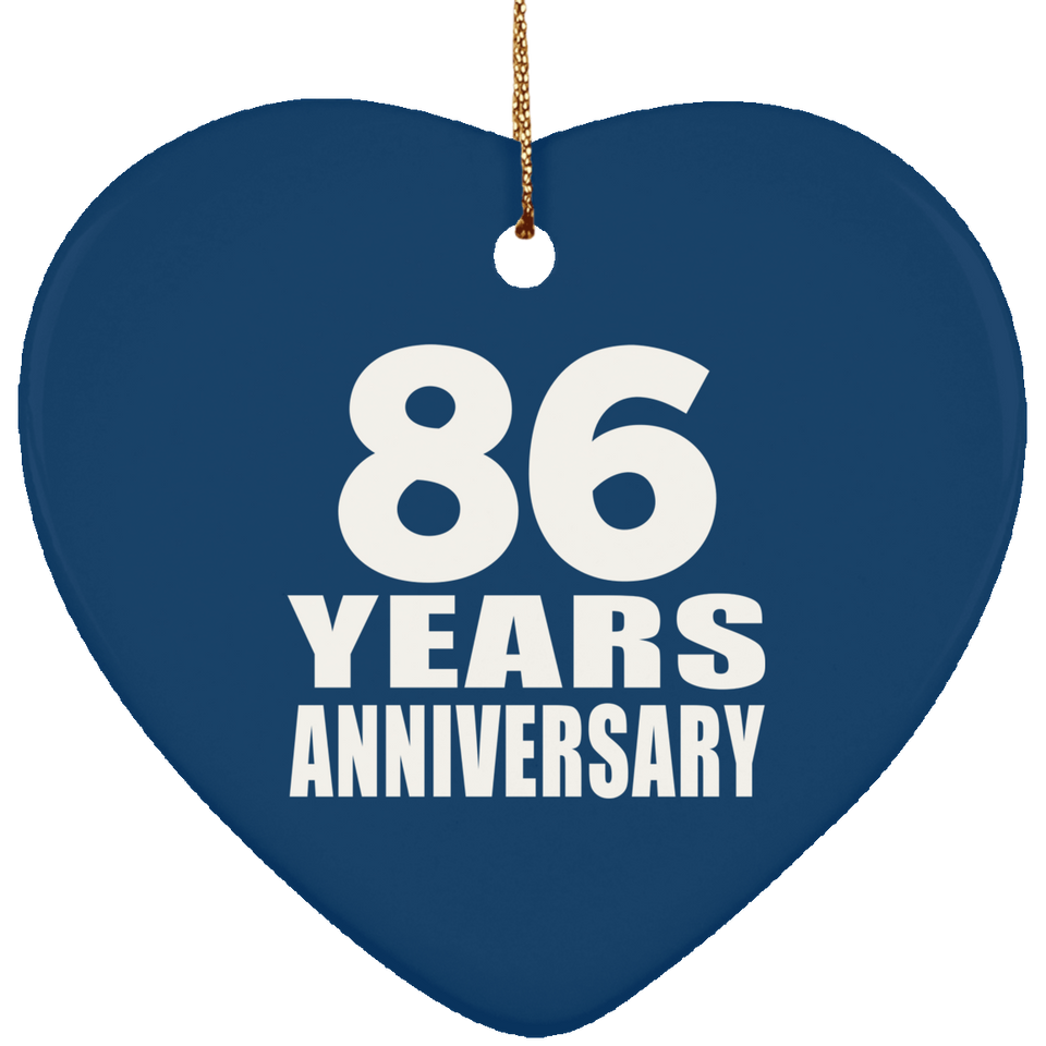 86th Anniversary 86 Years - Heart Ornament