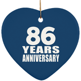86th Anniversary 86 Years - Heart Ornament