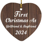 First Christmas As Girlfriend & Boyfriend 2024 - Heart Ornament D