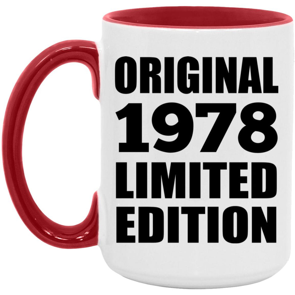 46th Birthday Original 1978 Limited Edition - 15oz Accent Mug Red