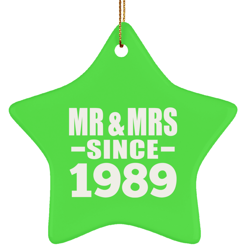 35th Anniversary Mr & Mrs Since 1989 - Star Ornament