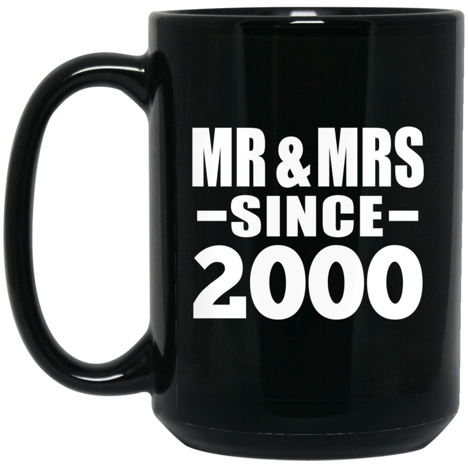 24th Anniversary Mr & Mrs Since 2000 - 15 Oz Coffee Mug Black