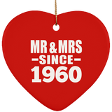 64th Anniversary Mr & Mrs Since 1960 - Heart Ornament