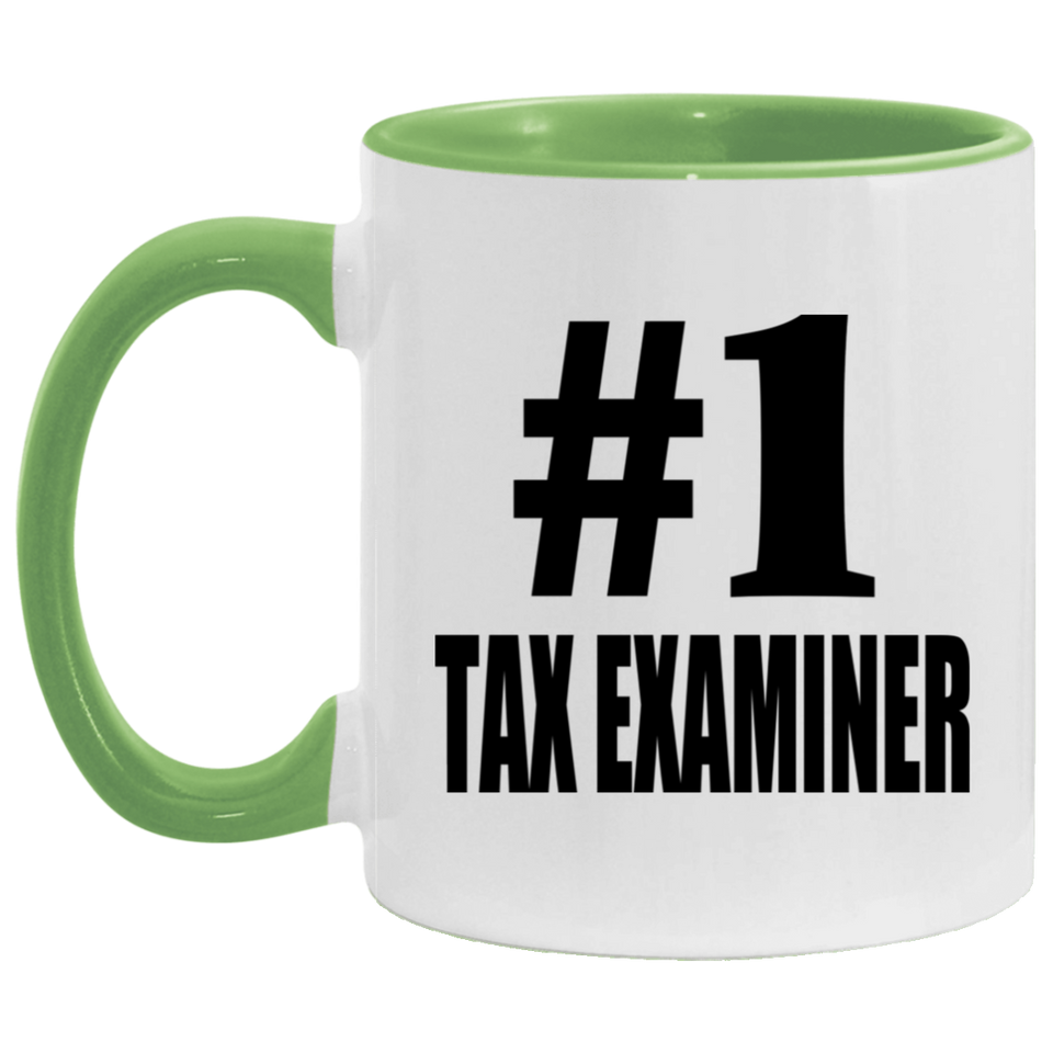 Number One #1 Tax Examiner - 11oz Accent Mug Green