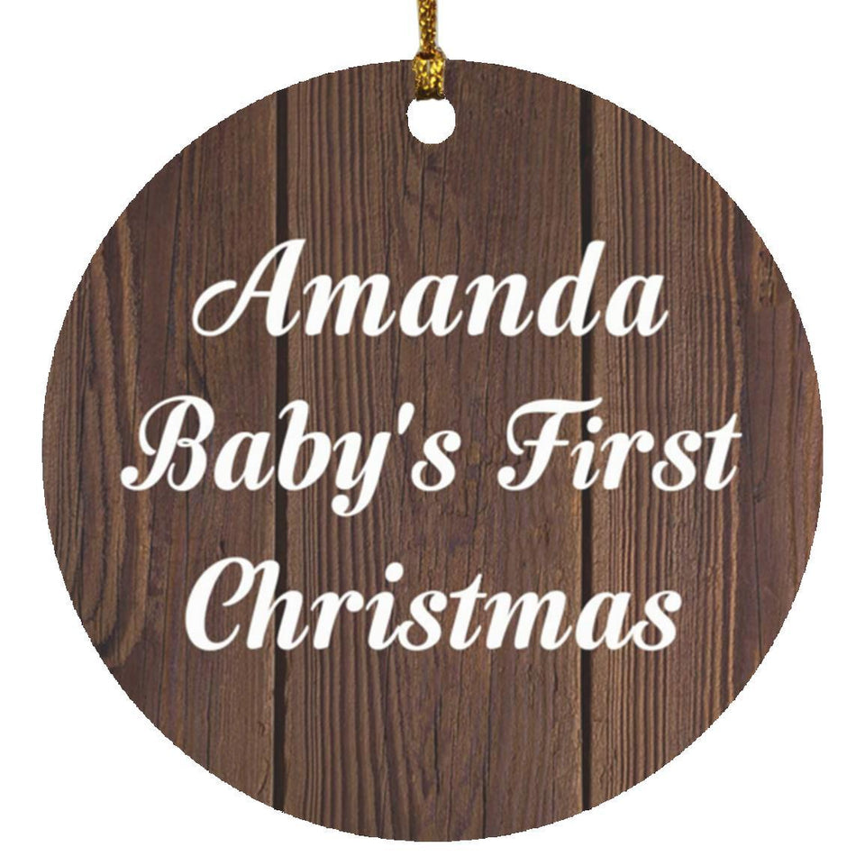 Amanda Baby's First Christmas - Circle Ornament D