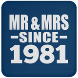 43rd Anniversary Mr & Mrs Since 1981 - Drink Coaster