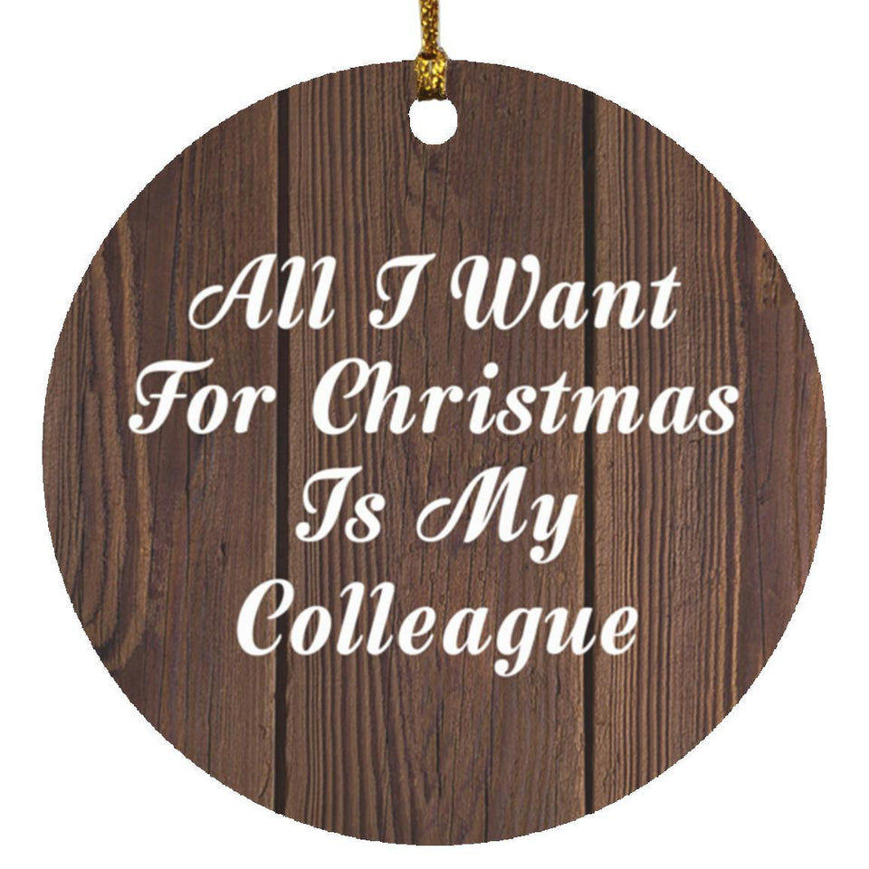 All I Want For Christmas Is My Colleague - Circle Ornament D