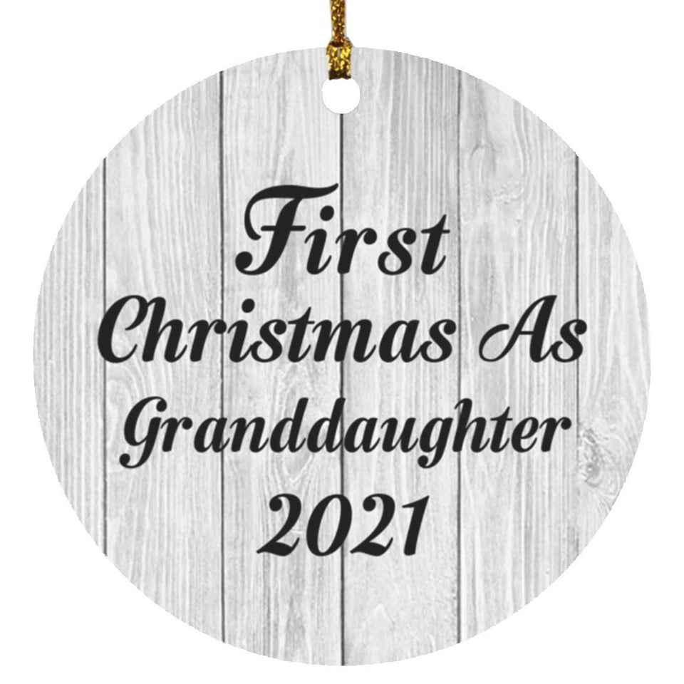 First Christmas As Granddaughter 2021 - Circle Ornament F